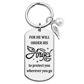 LKBVUG Christian Gifts Kyechain for Women Religious Gifts for Women Faith Angel Faith Based Bible Verse Scripture Bless Gift for Woman Mom Grandma Aunt Best Womens Christian Gift Angel Keychains