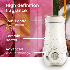 Glade PlugIns Air Freshener Kit, Scented and Essential Oils for Home and Bathroom, Exotic Tropical Blossoms, 2 Warmers and 6 Refills (Packaging May Vary)