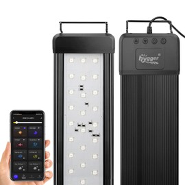 hygger 25W Smart Aquarium Light, Bluetooth LED Light with App Control, Full Spectrum Fish Tank Light with 24/7 Lighting Cycle, 5 Modes, Adjustable Timer, for 18"-24" Freshwater Planted Tank