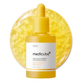 medicube - Suero en cápsulas de ácido kójico y cúrcuma clarificador y equilibrante para piel problemática | Suero facial calmante y brillante | Cápsulas de niacinamida y luminosidad para hidratación y
