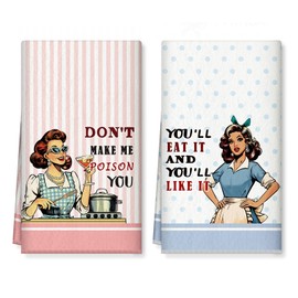 Arquiel Funny Microfiber Kitchen Towels, Soft Absorbent Hand Towel 15.7 × 23.6 inch, Thick Dish Cloth for Party Anniversary Holiday Decoration Housewarming Gifts