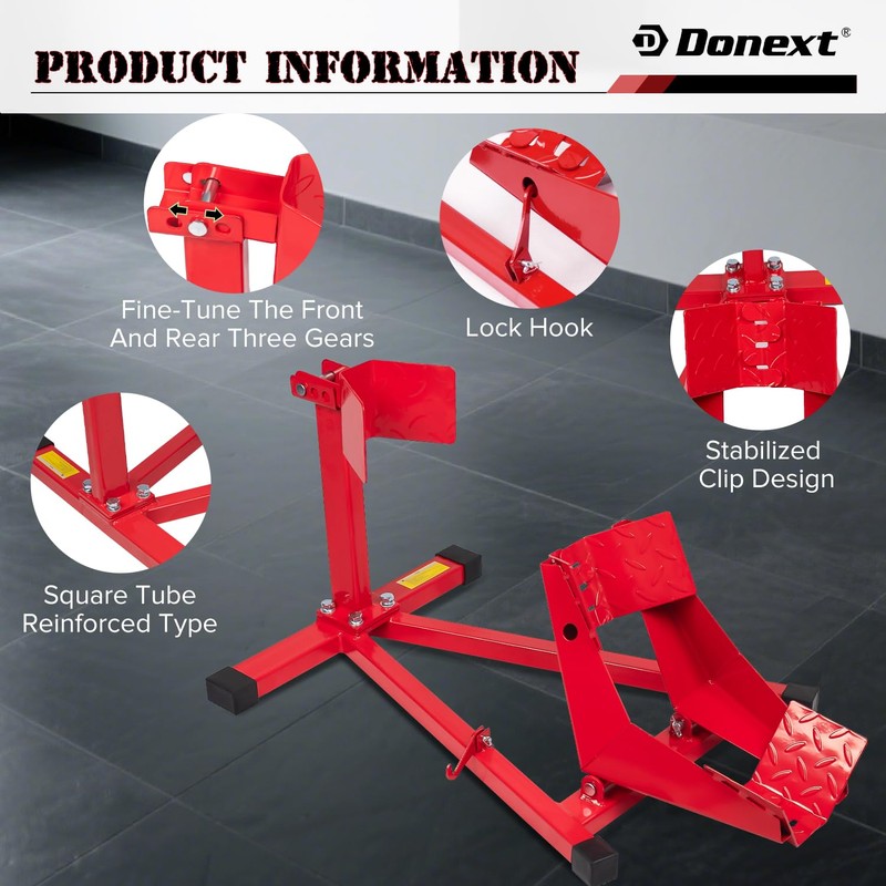 Donext Motorcycle Front Tire Chock, Adjustable Motorcycle Wheel Chock, 1500