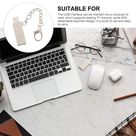 KOMBIUDA 1pc USB Reader Adapter Aluminum Alloy Data Converter Detachable Buckle Compatible Phones Laptops Easy Access Card Reader for Quick Use