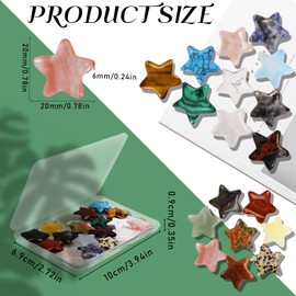 Aitsite 18 Piece Star Crystal Stones Healing Crystals and Gemstones Chakra Crystals Set for Meditation Balancing and Decoration