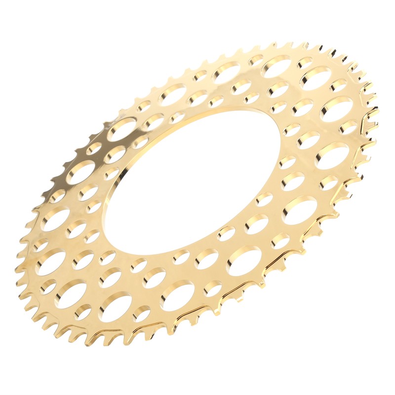 Folding Bicycle Chainwheel Smooth Fastness AntiCorrosion Wearproof Bike Chainring(Titanium Gold