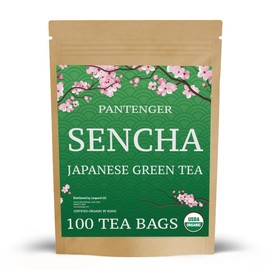 Organic Sencha Green Tea Bags| 100 Sencha Tea Bags - USDA Organic | First Harvest Japanese Green Tea | by Pantenger.