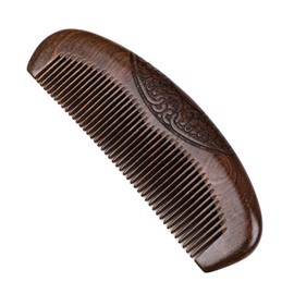 High Quality Wooden Comb, Ebony Wood Comb, Half Moon, U-Shaped, Anti-Static, Comb, Scalp Care, Hair Care, Flower Pattern, Sculpture, Retro Style, Hair Comb, Hair Accessories, Commemorative, Gift, Mother's Day Gift, A-Shaped
