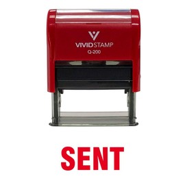 Sent Self Inking Rubber Stamp (Red Ink) - Medium