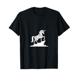 Majestic Unicorn Standing On Rocky Hill Graphic T-Shirt