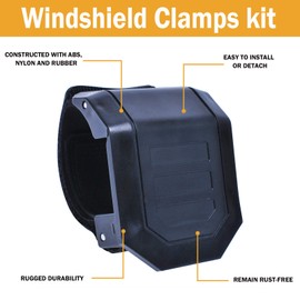 UTV Windshield Clamps kit, Front Windshield Adjustable Mount Clamps Straps Kit Comparible with Polaris Ranger RZR, Can Am Commander Defender X3 Maverick, Pioneer...