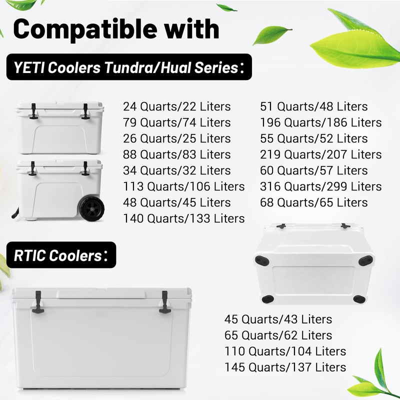 Omoojee Cooler Feet Replacement, Non-Slip Rubber Feet Compatible with RTIC