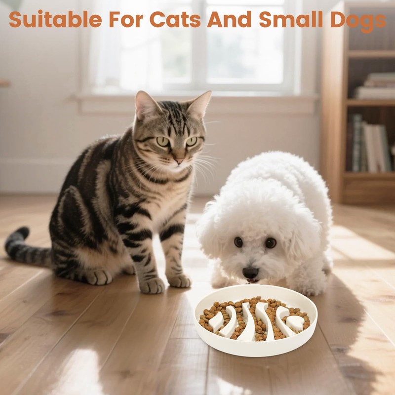IDOGCHEW Anti Sling Bowl for Cats (Heartfish - White)