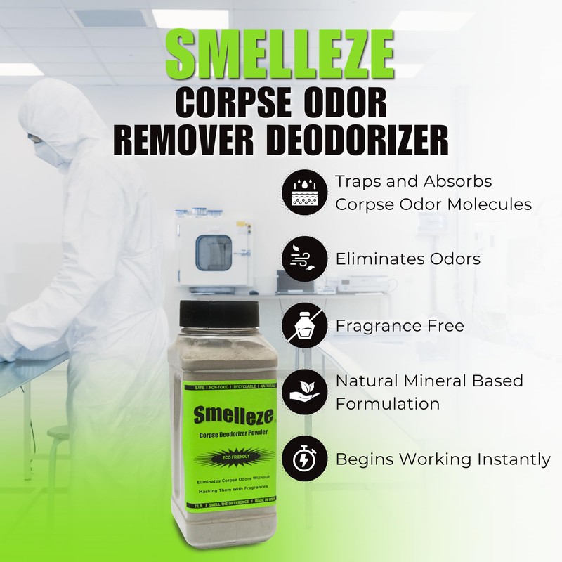 SMELLEZE Natural Corpse Odor Absorbent & Deodorizer Powder - Deodorizes