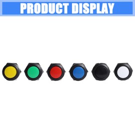 Shengbowi 16 mm Momentary Push Button Switch Multicoloured 3A 250V 2-Pin Self-Resetting Mini Round for Car Games Industry