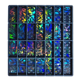 YZYDF Heart Dominoes Resin Molds Light and Shadow Holographic Silicone Mold Crystal Epoxy Resin Game Mold Jewelry Making