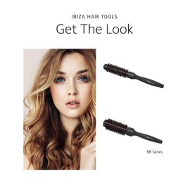 Ibiza Hair Ceramic Round Brush (RB3-33mm) | Carbon Fiber/Nylon Bristles & Beech Wood Core to Absorb Heat & Protect Hair | Adds Shine to All Hair Types | Ideal for Loose Waves
