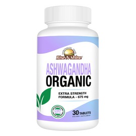 Rise-N-Shine Organic Ashwagandha Premium Adaptogenic Herb for Balance, Calm & Overall Well-Being
