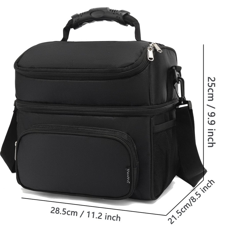 FlowFly Insulated Lunch Bag Adult Lunch Box Large Tote Double