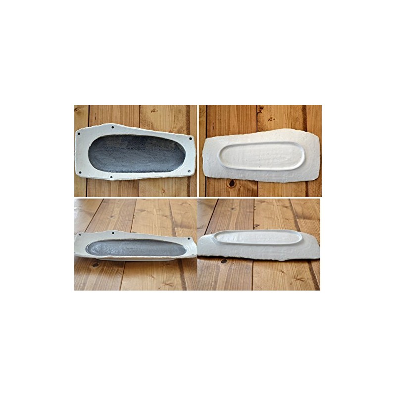 (Outlet Included) 和食 Charger Japanese Black Deformation Length Dishes