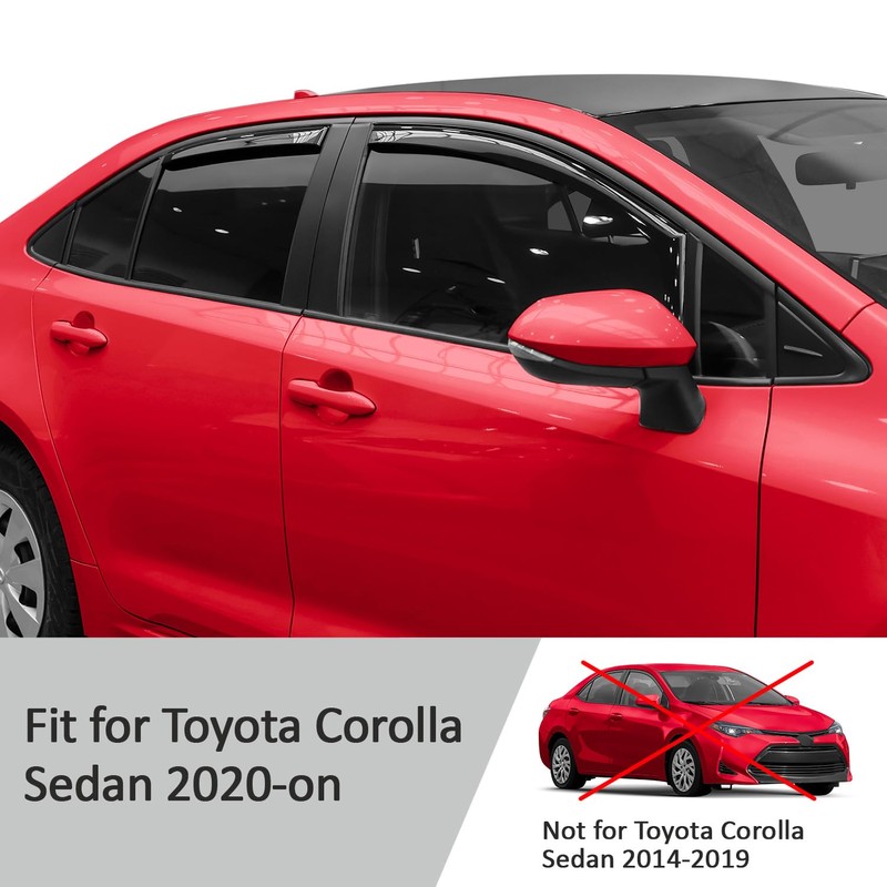 Voron Glass in-Channel Extra Durable Rain Guards for Toyota Corolla