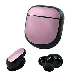 MightySkins Glossy Glitter Skin Compatible with Bose QuietComfort Earbuds II (2022) - Solid Pink | Protective, Durable High-Gloss Glitter Finish | Easy to Apply and Change Styles | Made in The USA