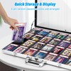 Famaster Trading Card Display Case with 28 Removable Grids, Locking