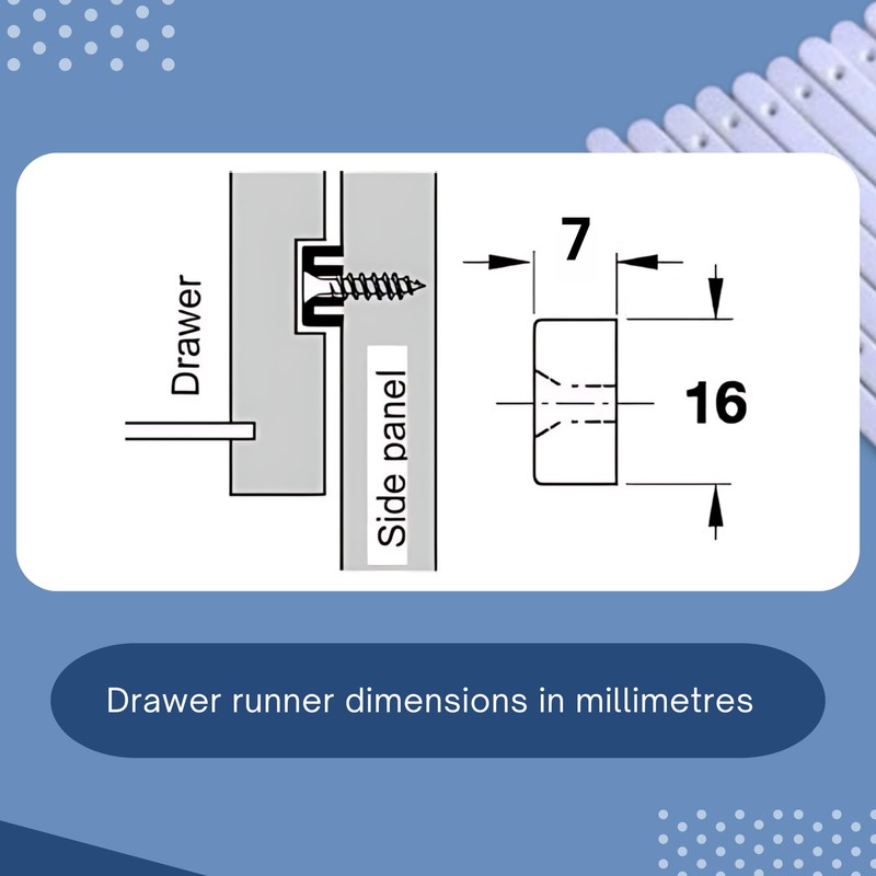 20 (10 Pairs) of Brown Plastic Drawer Runners with Screws
