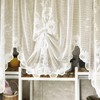 Maritown Swag Curtains Lace Valances Semi Sheer Floral Kitchen Window