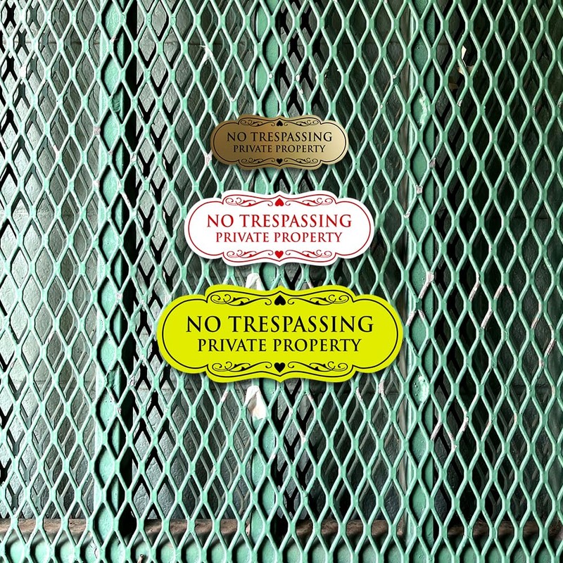 Signs ByLITA Designer No Trespassing Private Property Wall or Door