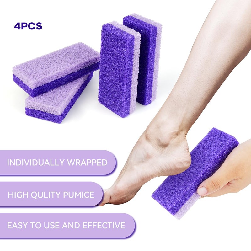 4 Pcs Foot Pumice Stone and Scrubber for Feet and
