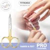 TITANIA Nagelschere Solingen vergoldet (9,5cm) • Gebogene Schere • Extra