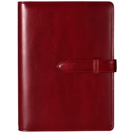 【RIHUA】 System Notebook A5, 6-Hole Ring, Notepad, Comes with Refill, Schedule Book, Card Storage, Leather A5 System Notebook, Notebook Cover, Business Notebook, Office Supplies (Wine)