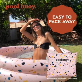 Pool Buoy Round Inflatable Pool with Storage Bag - Premium Outdoor Swimming Pool for Kids, Toddlers, Infants and Adults - Garden and Backyard Pools for Family Summer Pool Party (Call Me Jackie)