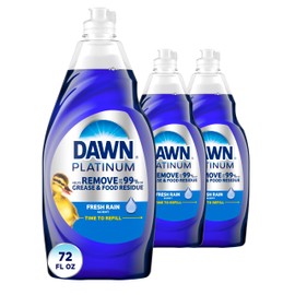 Dawn Platinum Dish Soap, Dishwashing Liquid, Fresh Rain, 3X24OZ