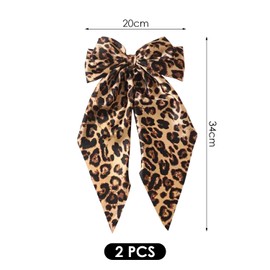 2 Pieces Leopard Print Retro Hair Clips with Bow Cosplay Hair Accessories Hair Accessories Hair Clips for Women