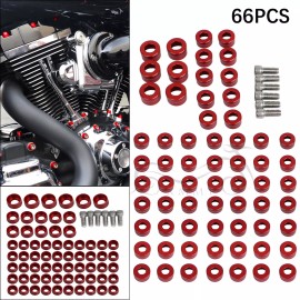 Unbranded 66pcs Engine Topper Bolt Cover Caps For Harley Touring Road Street Glide Softail