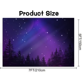 7x5ft Purple Starry Night Forest Backdrop Starry Sky Dreamy Forest Fir Trees Pine Trees Photography Background Beautiful Galaxy Stars Parties Events Decor Newborn Baby Shower Photo Studio Props