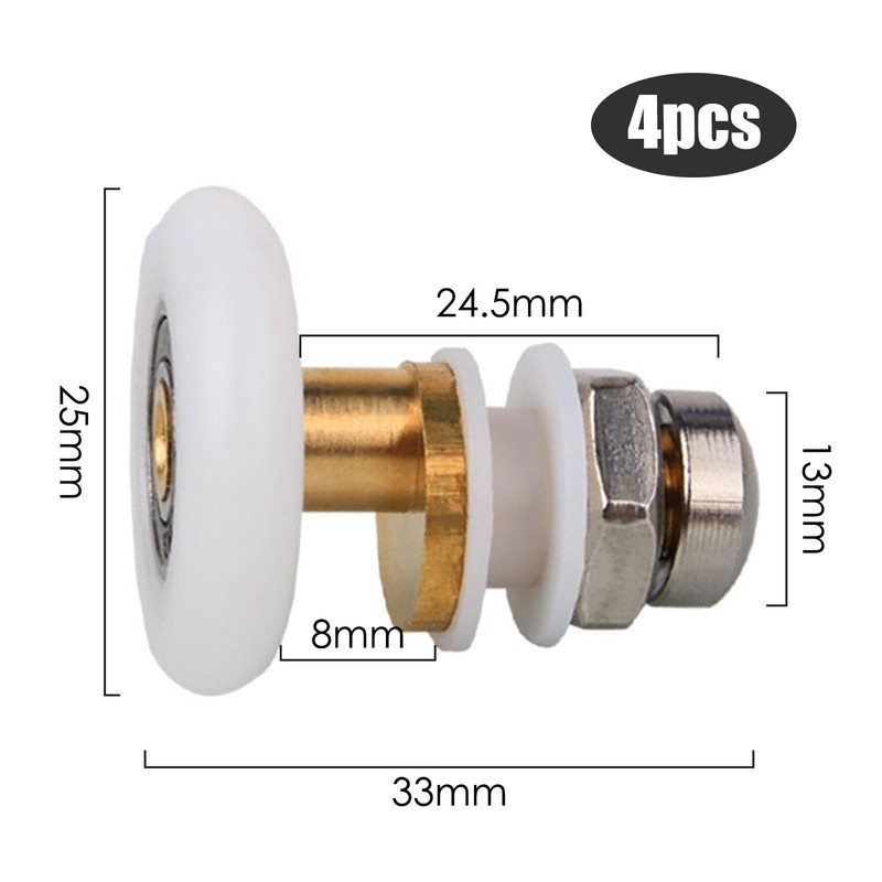 ANBOO 25mm Replacement Sliding Door Rollers 4pcs Replacement Glass Door