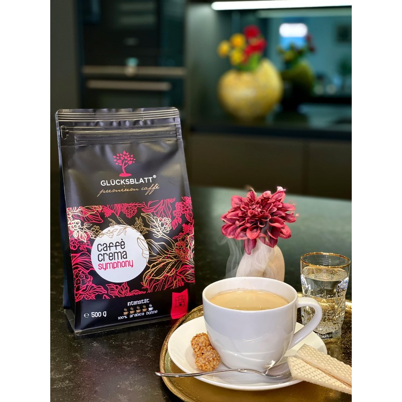 Glucksblatt Premium Caffe Symphony Whole Beans Medium Strength Roasting Intense