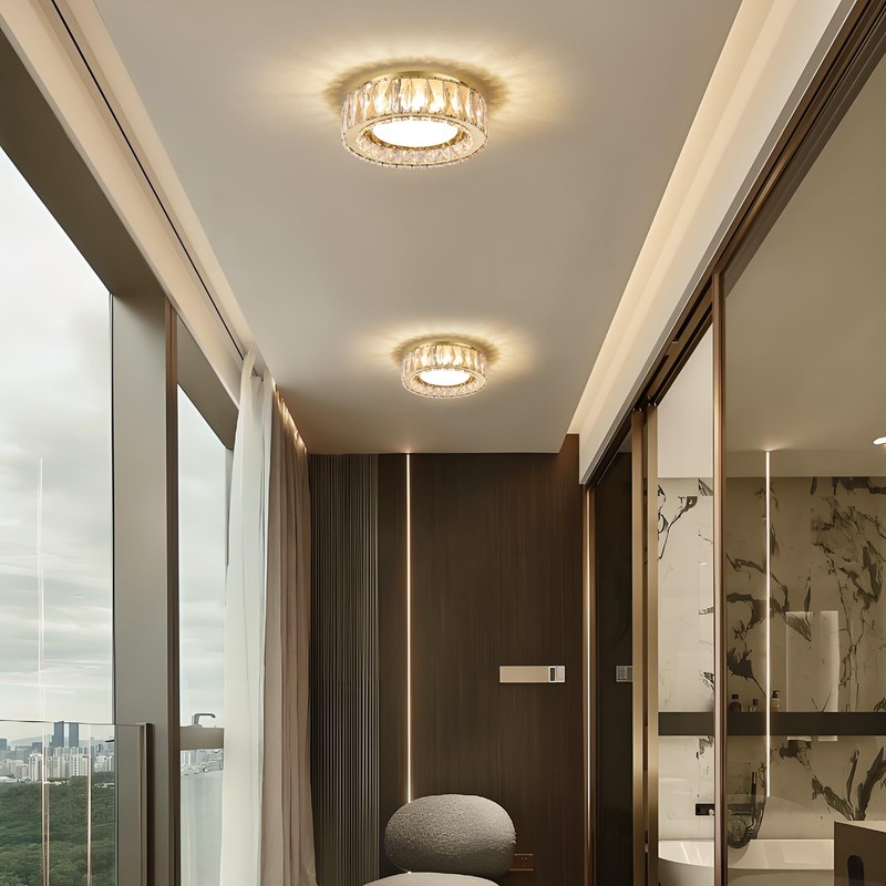 Gisisee 11 Inch Modern Gold Luxury Flush Mount Ceiling Light,Small