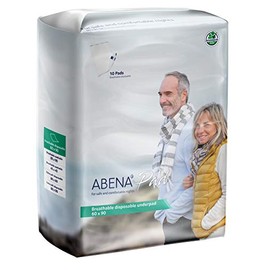 Abena Pad Breathable Disposable Underpads Eco-Labelled Incontinence Bed Pads, Soft & Secure Bed Protectors For Incontinence, Dermatologically Tested Incontinence Pads, 60x90cm, 1800ml Absorbency, 10PK