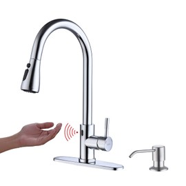 Keer Touchless Faucet with Pull-Down Sprayer, Polished Chrome, Hands-Free, 3 Modes, Single Handle, Easy Assembly