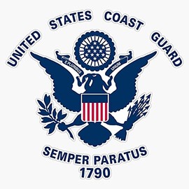 HOF Trading Coast Guard Flag Vinyl Sticker Waterproof Decal Laptop Wall Window Bumper Sticker 5"