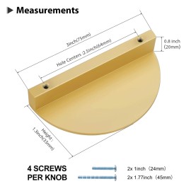 Does Not Apply  10 Pack Half Moon Matte Gold Cabinet Pulls Brushed Brass Drawer Pull Kitchen