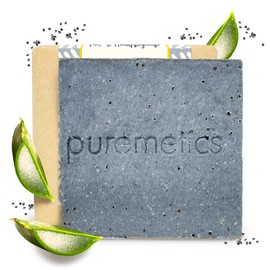 puremetics Zero Waste Exfoliating Foot & Hand Care Soap "Aloe Vera Poppy" | 100% Natural, Vegan & Plastic Free | Hand-Boiled Natural Soap | Exfoliating Hand and Foot Care without Plastic
