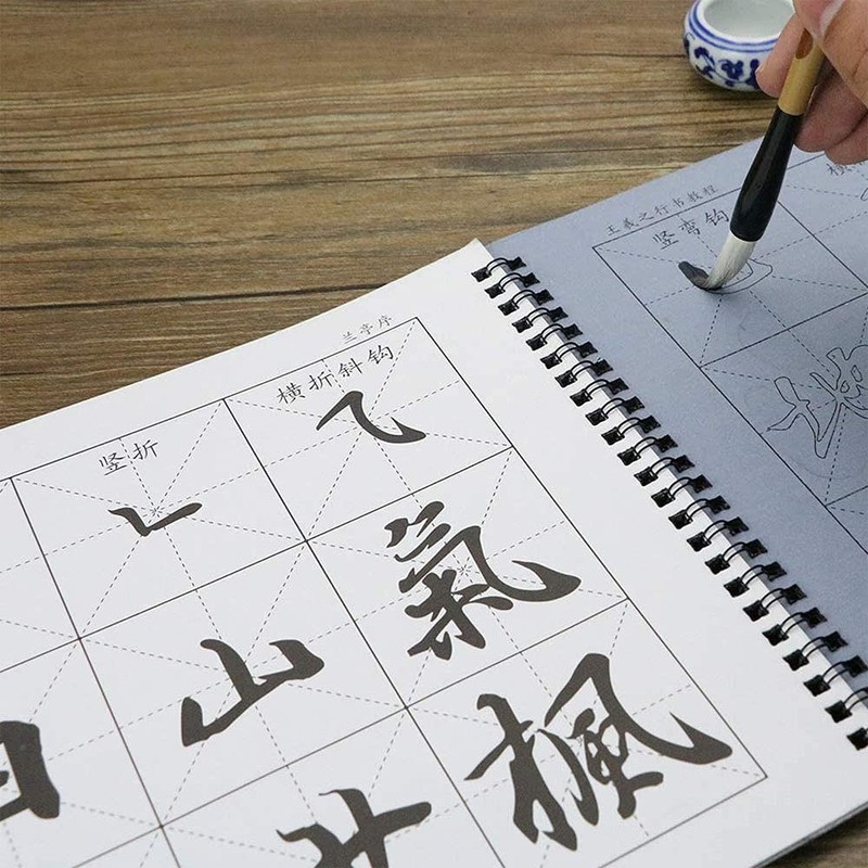 ANCLLO Reusable Chinese Water Writing Cloth Paper Practice Calligraphy Character