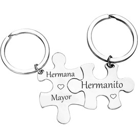 Tecreo Brother Sister Gift, B rother, Broth er-in-law Key Chain Gi ft, Sis ter S ister-i n-law Key Chain G ift, Funny Birthday Gift, Christmas gif t for Brothe r, Siste r, Words Spanish