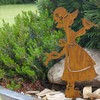 Storm's Gartenzaubereien Rusty Stake Girl with Dandelion and Bird Set
