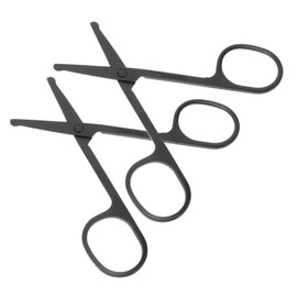 BIUDECO Set of 2 Metal Eyebrow Scissors Stainless Steel Small Scissors for Hair Face Beard Nose Hair Trimming