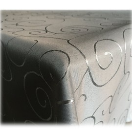 Jemidi Tablecloth. Satin Ornaments. Elegant Tablecloth. 31 Sizes and 7 Colours., grey, 110x140